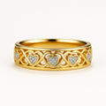 Hollow Zirconia Heart Gold-Tone Ring