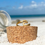 Goudkleurige ring met zeegolf