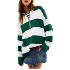 Half Zip Knitted Jumper with Long Sleeves and Relaxed Fit