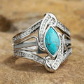 Marquise Turquoise Sterling Silver Statement Ring