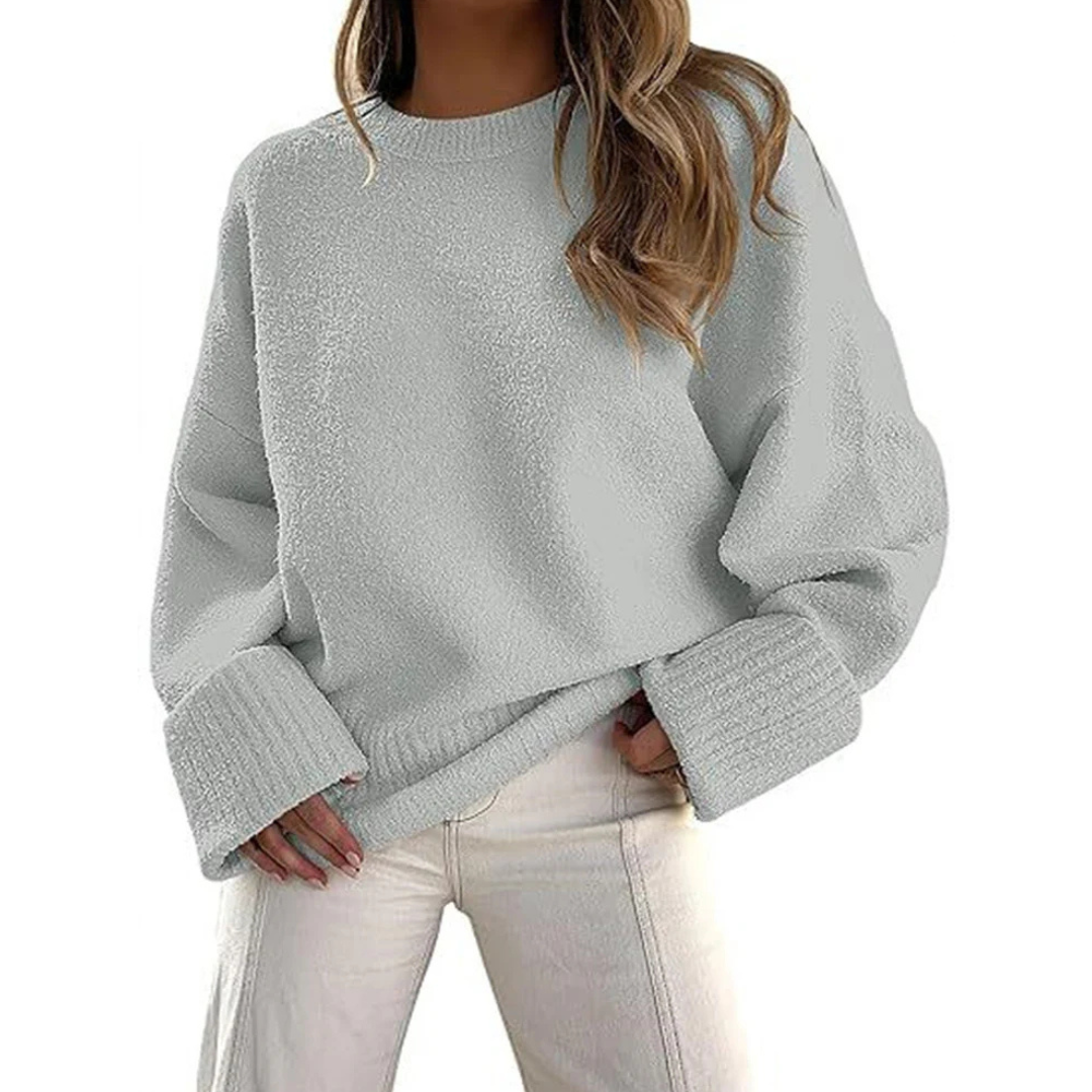 Oversized Fluffy Knit Jumper with Soft Loose-Fit Shape