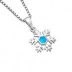 Blue Stone Snowflake Necklace