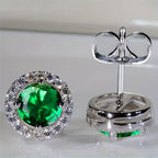 Classic Halo Stud Earrings in Three Colours