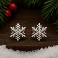 Snowflake Silver-Tone Stud Earrings