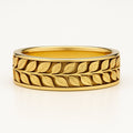 Goudkleurige ring met varenspoor