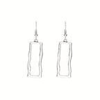 Vintage Gothic Hollow Geometric Long Bar Pendant Earrings