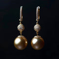 Big Grey Pearl Drop Earrings