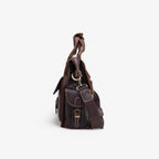 Classic Dark Brown Vintage Leather Document Folder Bag