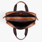 Handcrafted Full-Grain Leather Laptop Bag with Shoulder Strap