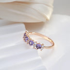 Purple Zirconia Diamond-Look Accent Band Ring