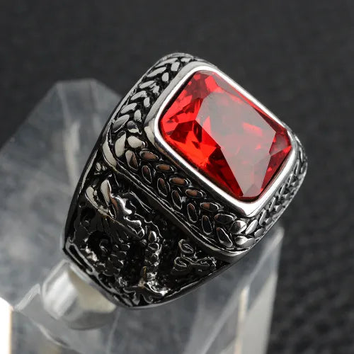 Vintage-Style Red Turkish Signet Ring