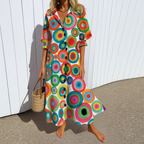 Button-Front Long Sleeve Shirt Maxi Dress