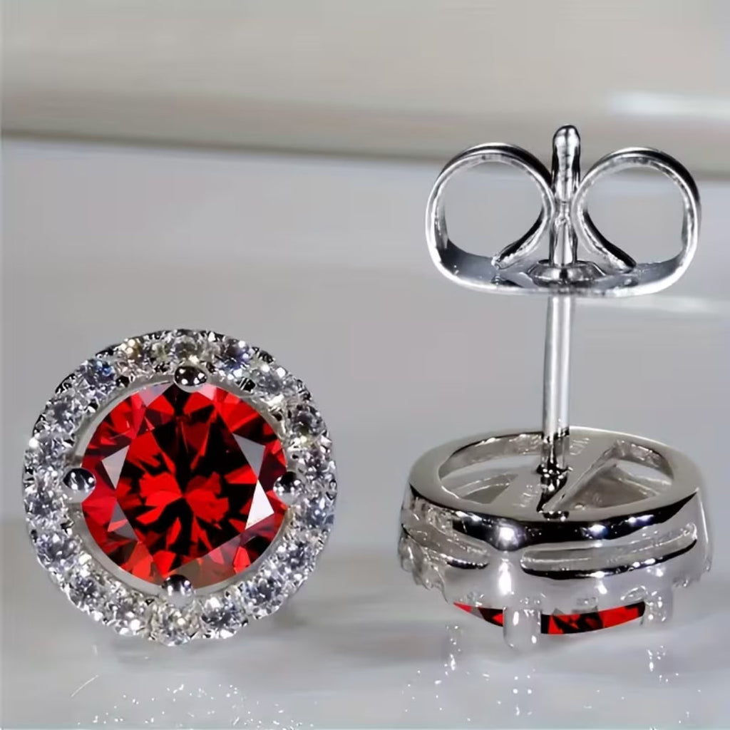 Classic Halo Stud Earrings in Three Colours