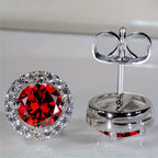 Classic Halo Stud Earrings in Three Colours