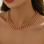Beaded Link Statement Necklace