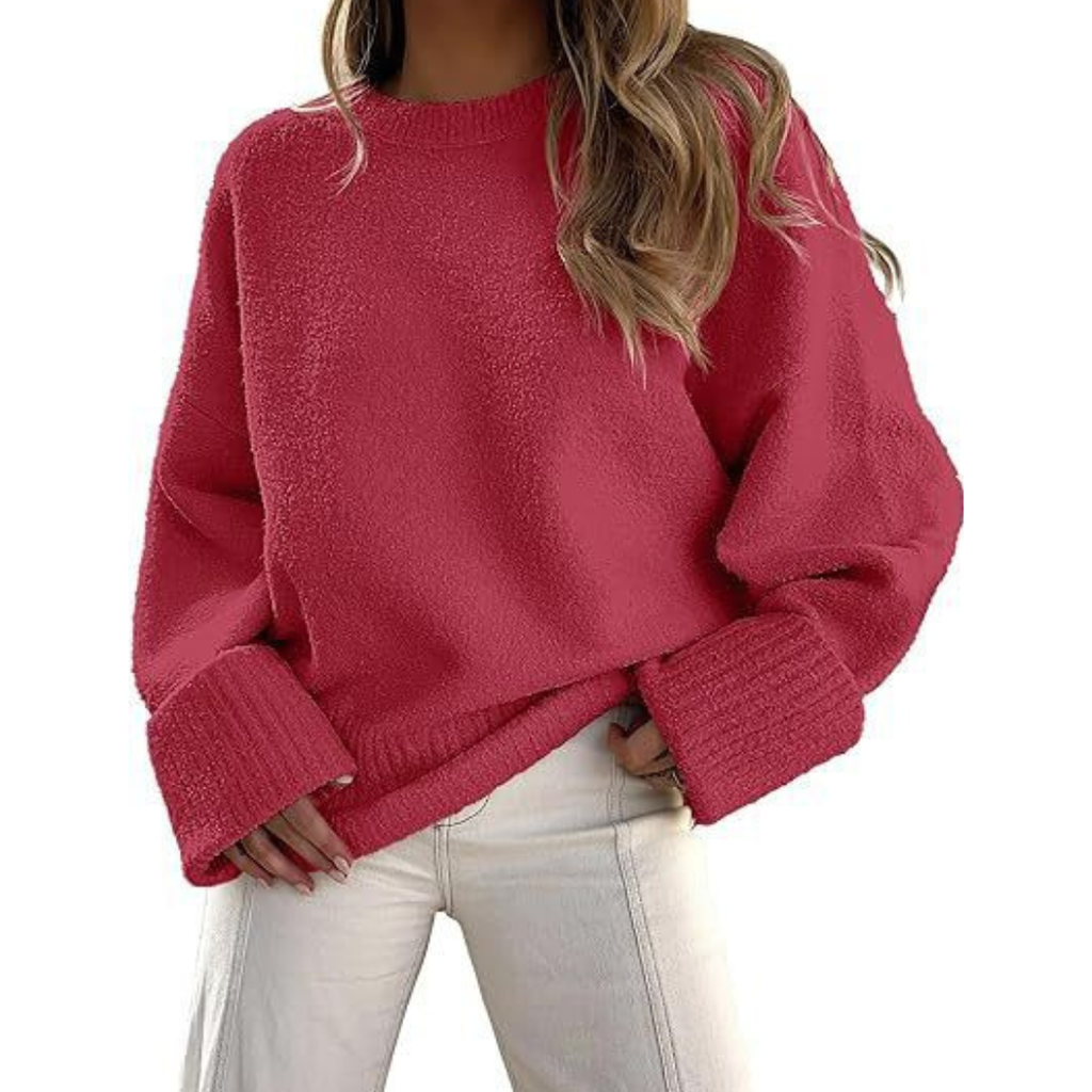 Oversized Fluffy Knit Jumper with Soft Loose-Fit Shape
