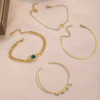 Gold-Tone Bracelet Set with Snake and Eye Motifs