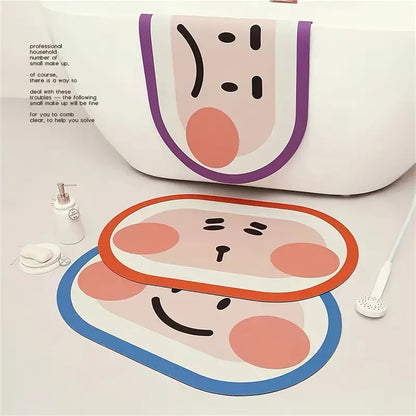 Cartoon Diatom Mud Anti-Slip Bathroom Mat – Absorbent, 40x60cm