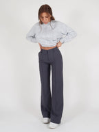 Women's Wide-Leg Trousers with Front Seam Detail
