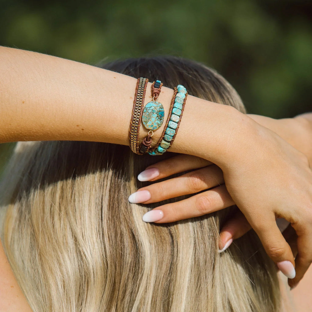 Turquoise and Howlite Wrap Bracelet