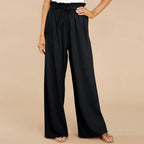 Paperbag-Waist Wide-Leg Trousers