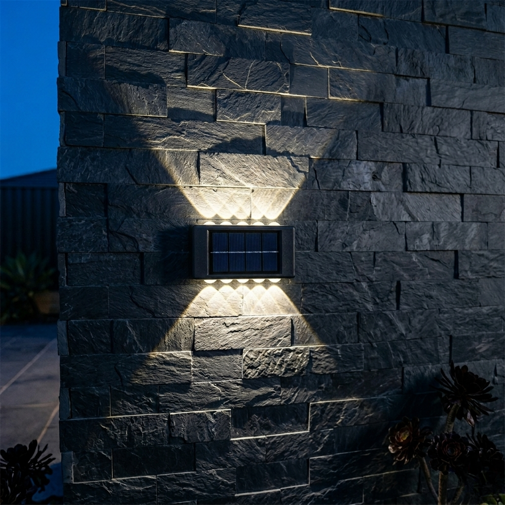 Solar Outdoor Wall Light Up Down IP65 Waterproof – Garden & Exterior Wall Lamp