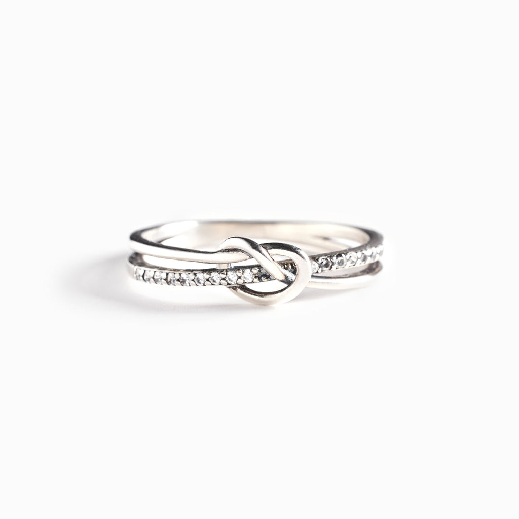 Silver-Tone Mother and Daughter Knot Ring