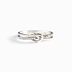 Silver-Tone Mother and Daughter Knot Ring
