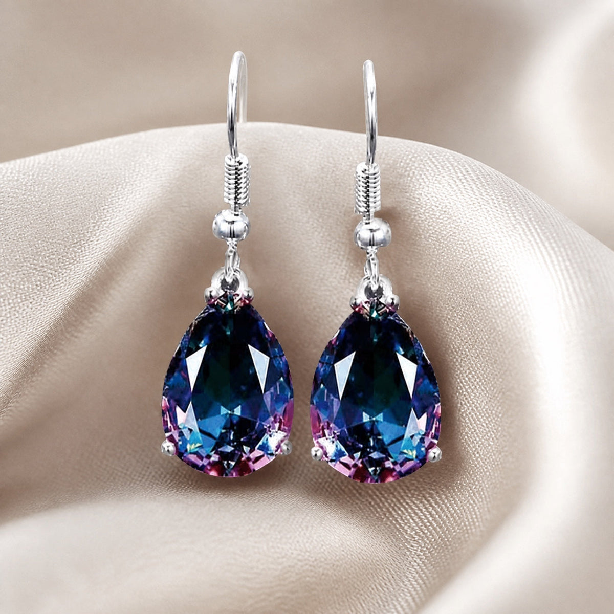 Rainbow Sapphire-Look Earrings