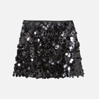 Reflective Sequin Straight Mini Skirt