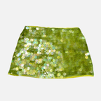 Ruched Sequin Mini Skirt with Side Tie