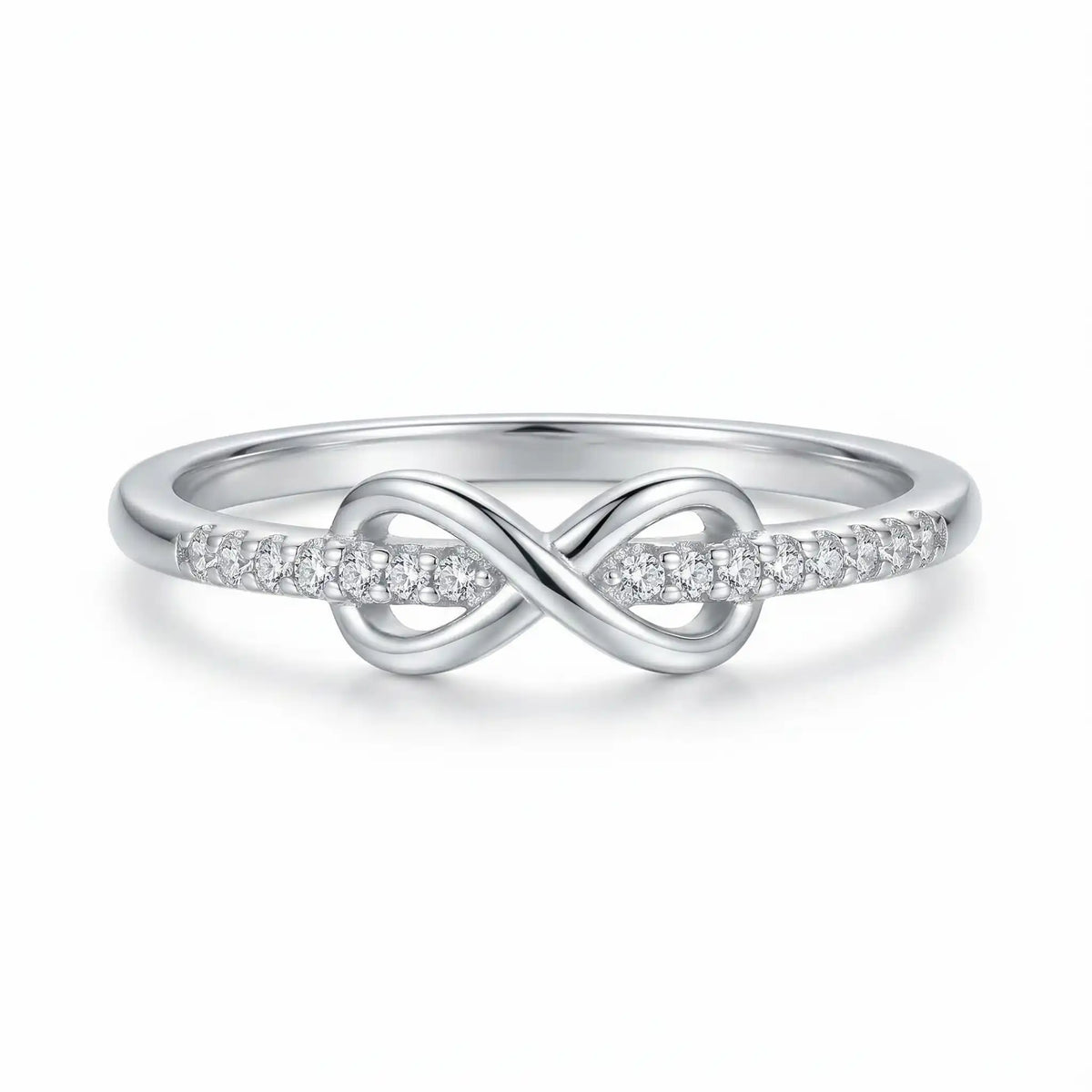 Ring met oneindigheidsknoop in sterling zilver