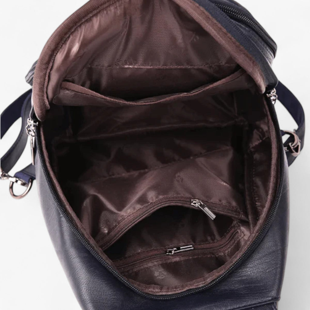 Elegant Soft Leather Backpack That Sits Evenly on Both Shoulders