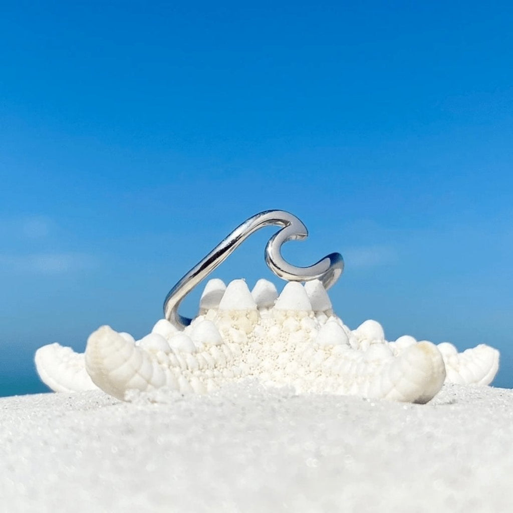 Silver-Tone Sea Wave Ring