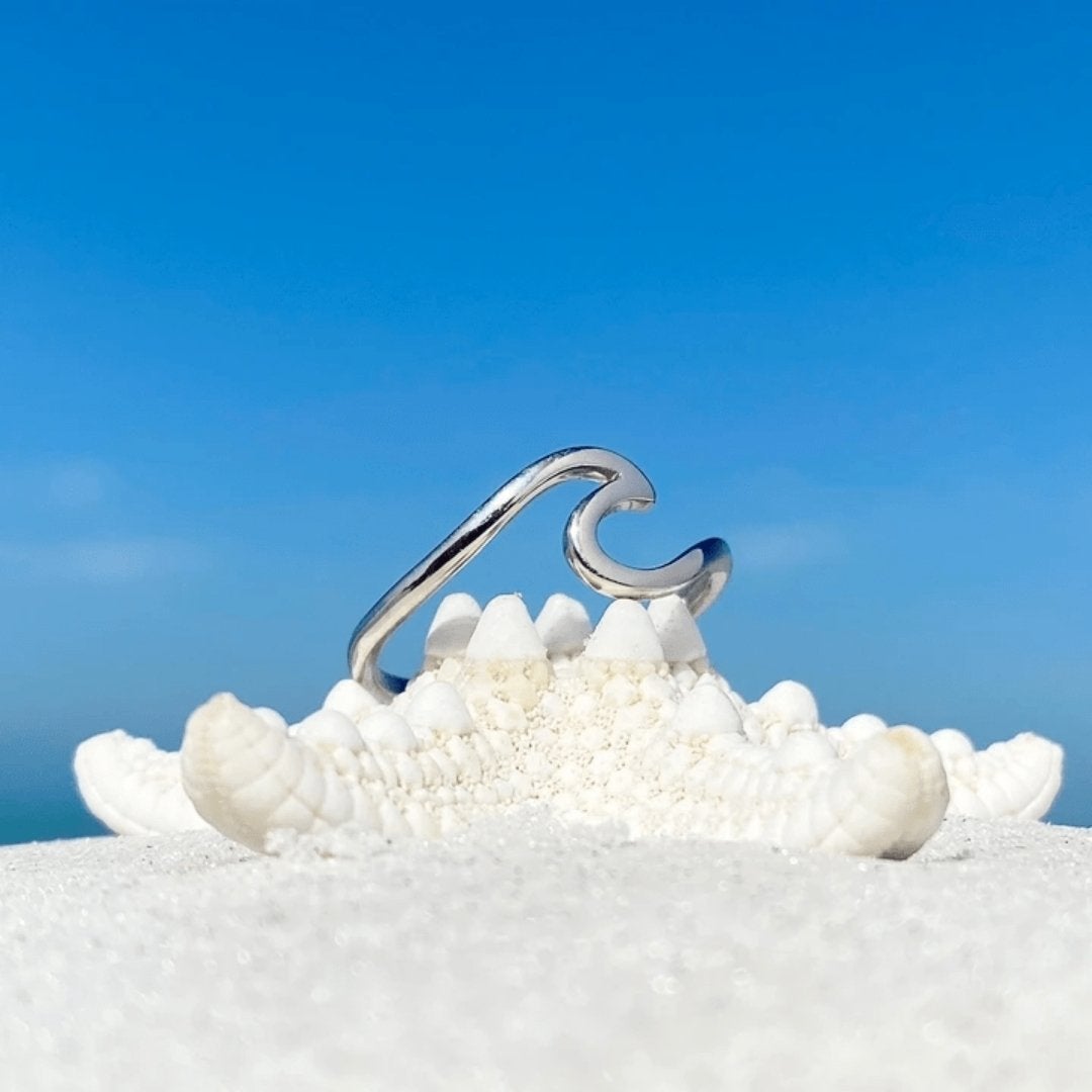 Silver-Tone Sea Wave Ring
