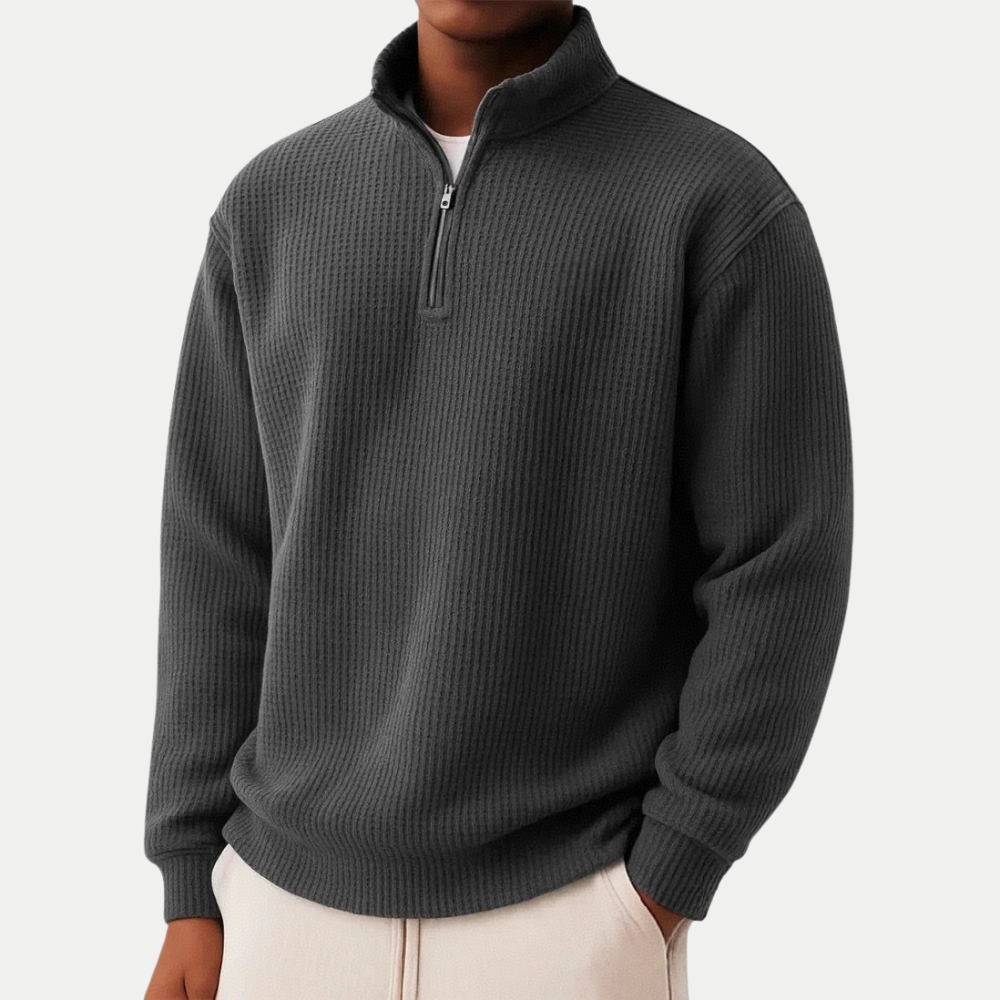 Quarter Zip Knit Jumper with a Soft and Breathable Finish