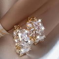 Crystal Gold-Tone Hoop Earrings