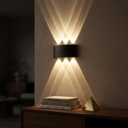 Modern Curved LED Beam Sconce - Architectural Up-Down Wall Light