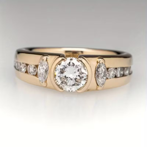 Klassieke rijring met diamantlook