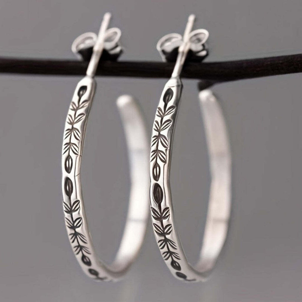 Slim Silver-Tone Hoop Earrings