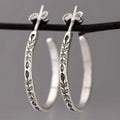 Slim Silver-Tone Hoop Earrings