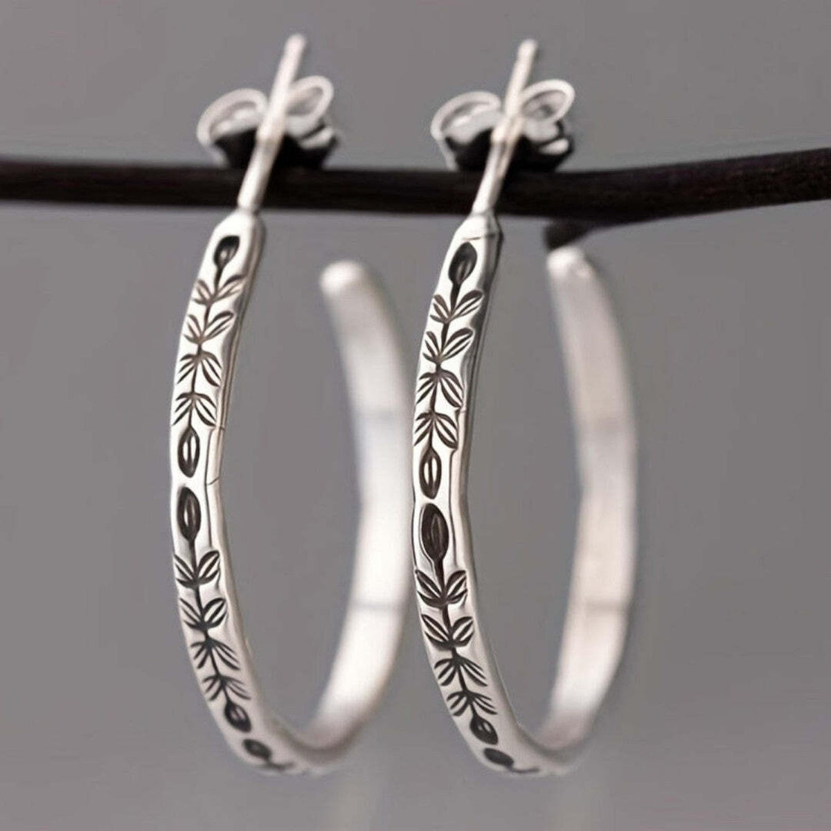 Slim Silver-Tone Hoop Earrings