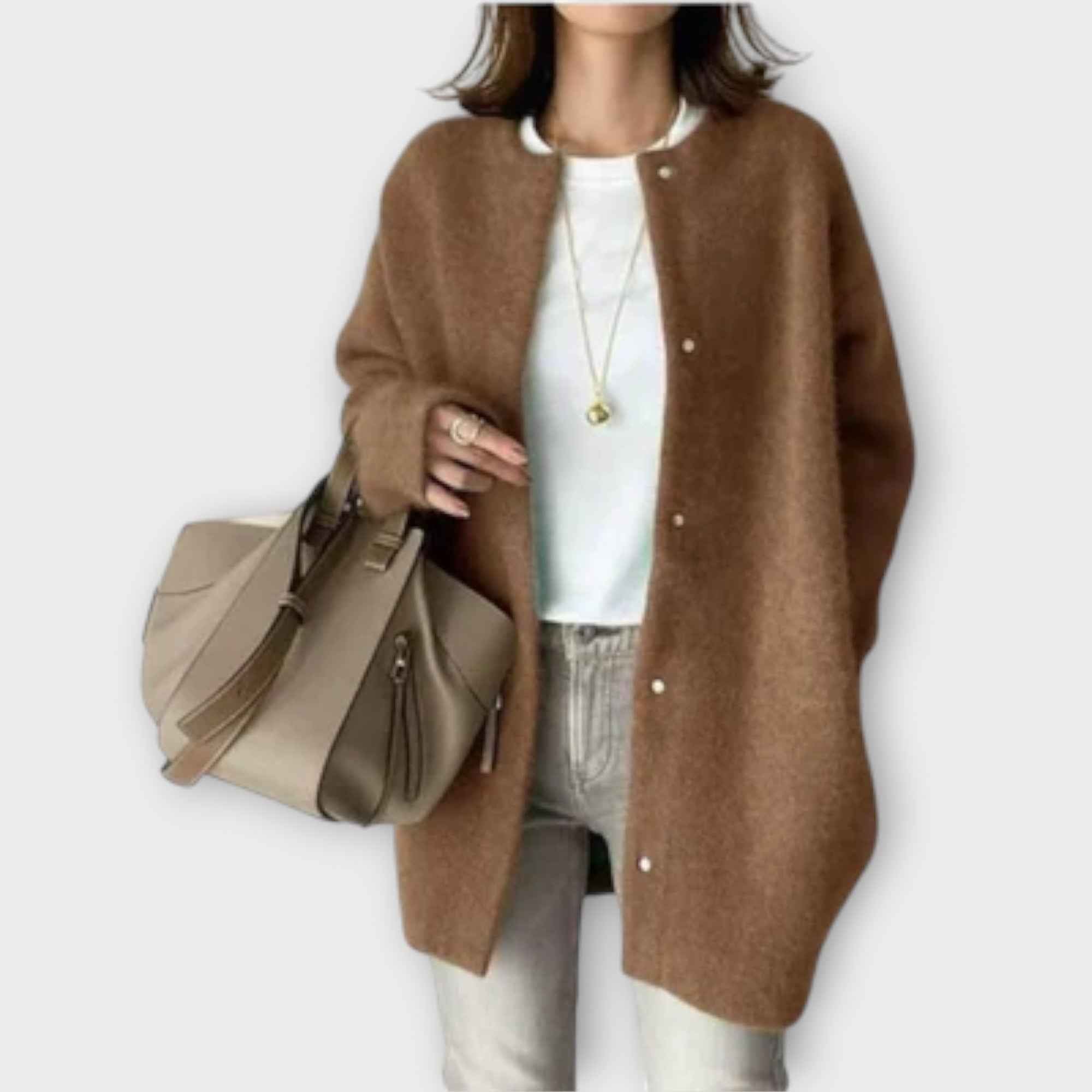 Open-Front Cardigan with a Loose Throw-On Silhouette