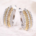 Two-Tone Pavé Rope Huggie Earrings