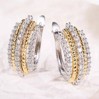 Two-Tone Pavé Rope Huggie Earrings