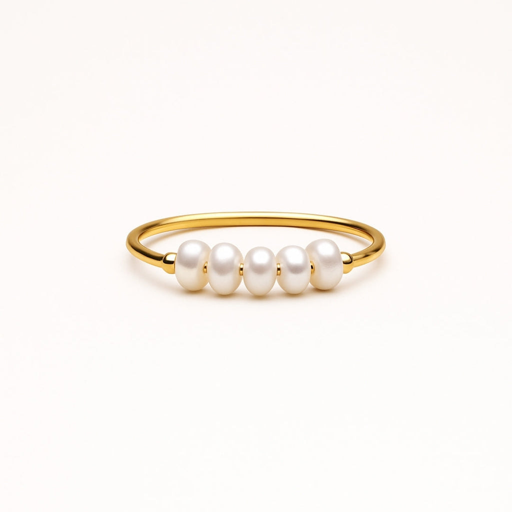 Small Pearl Trail Gold-Tone Ring