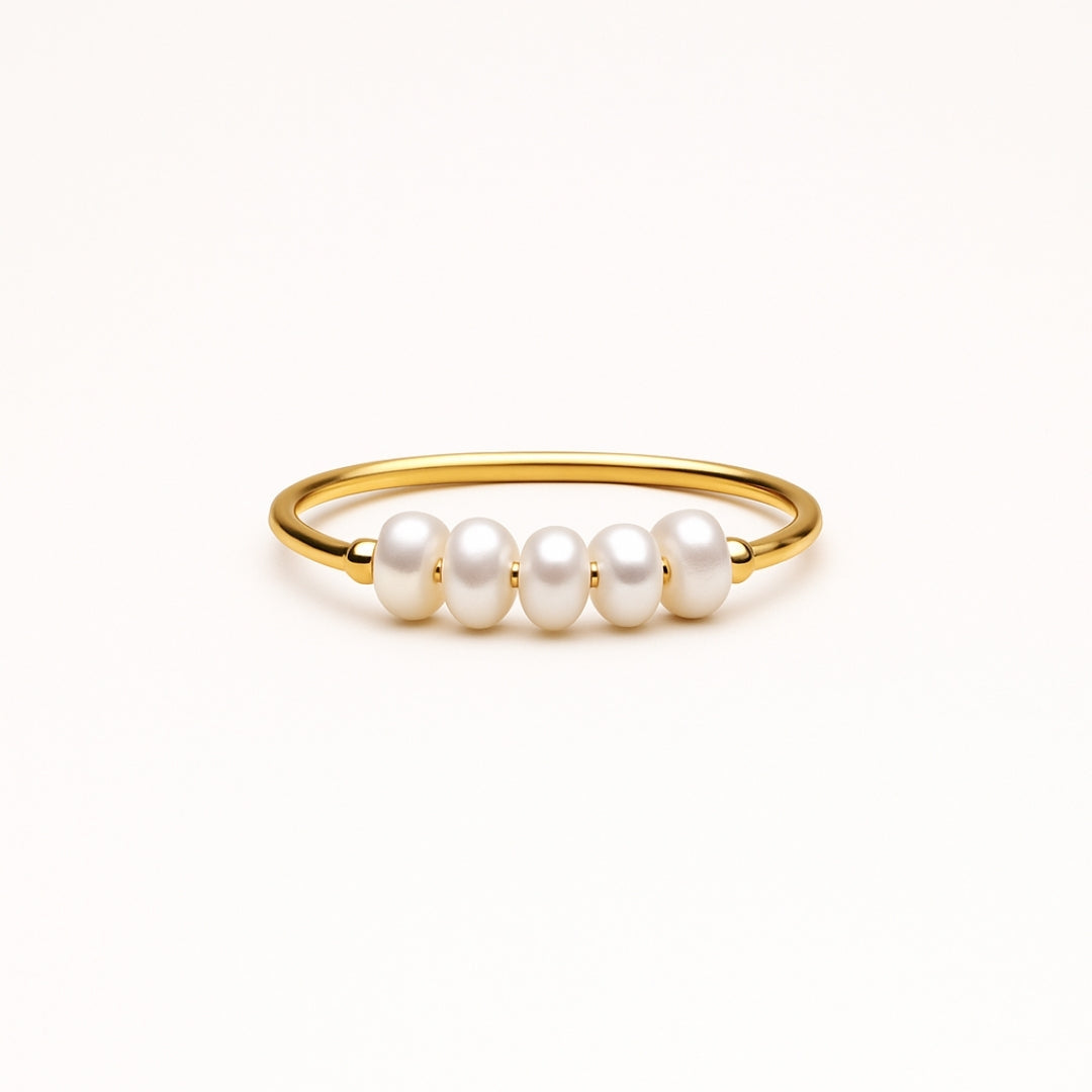 Small Pearl Trail Gold-Tone Ring