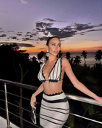Knit Sleeveless Deep Neckline Fitted Maxi Dress