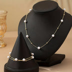 Fijne sieradenset met parelketting