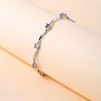 Wavy Purple Synthetic Zirconia Bracelet